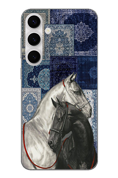 TechTree حافظة سيليكون متوافقة مع هاتف سامسونج جالاكسي S24 FE باللون الأزرق ب...