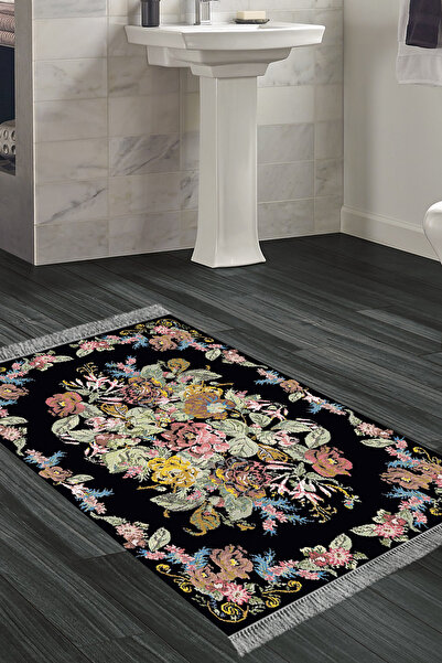 KAYABEY HOME Eko Trend Djt Banyo Paspası Yıkanabilir Kaymaz Taban F5022 Etnik...