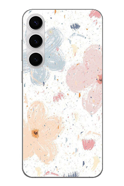 TechTree حافظة سيليكون مطبوع متوافقة مع هاتف سامسونج جالاكسي S24 FE بنمط زهور...