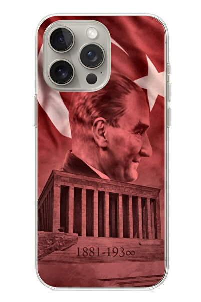 TechTree حافظة سيليكون متوافقة مع هاتف iPhone 15 PRO تحمل صورة أتاتورك وانيما...