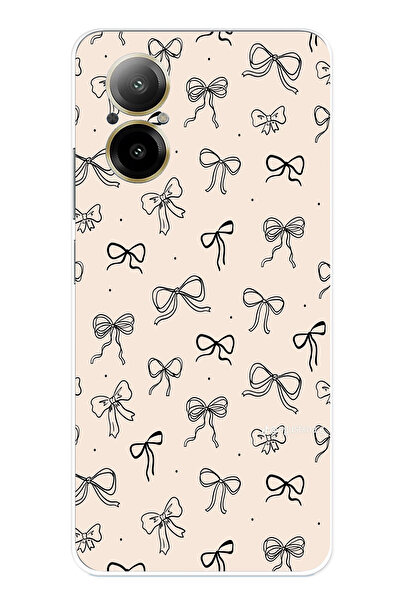 TechTree حافظة سيليكون متوافقة مع هاتف Realme 12 Lite باللون الأسود ونمط فيون...