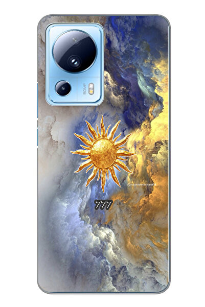 TechTree حافظة سيليكون متوافقة مع هاتف Xiaomi Mi 13 Lite 777 بتصميم الشمس وال...