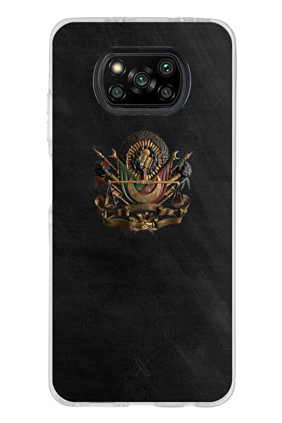 TechTree Poco X3-X3 PRO-NFC Uyumlu Osmanlı Tuğrası Detaylı Baskılı Silikon Kılıf