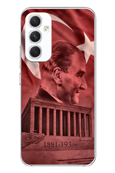 TechTree Samsung Galaxy A54 Compatible Ataturk Portrait and Anıtkabir Printed Silicone Case