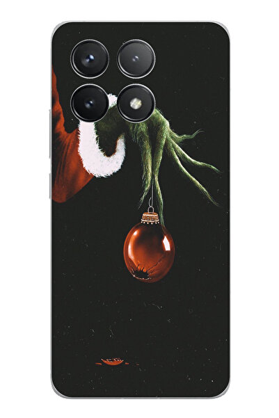 TechTree حافظة سيليكون متوافقة مع POCO F6 PRO باللون الأخضر وكرة رأس السنة ال...