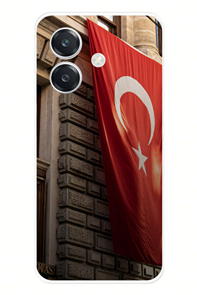 TechTree حافظة سيليكون متوافقة مع هاتف OPPO A3 على شكل العلم التركي مطبوع