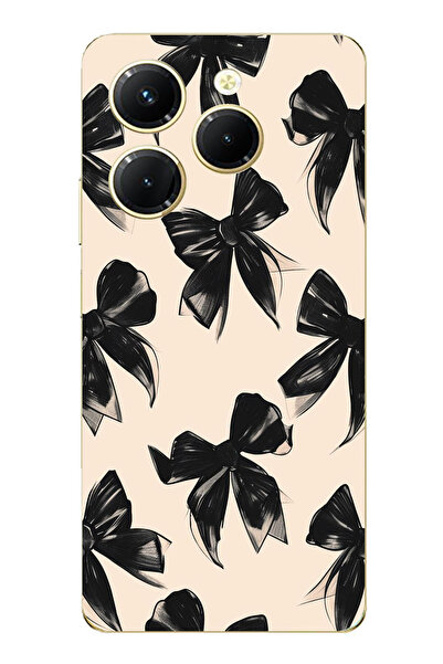 TechTree حافظة سيليكون متوافقة مع Infinix Hot 40-40 PRO باللون الأسود مطبوع