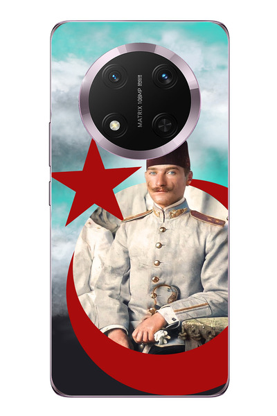 TechTree حافظة سيليكون متوافقة مع هاتف Honor Magic 7 Lite من Young Years Ataturk مطبوع