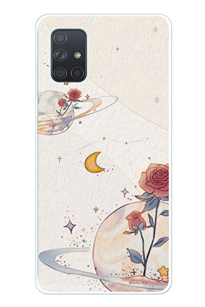 TechTree حافظة سيليكون متوافقة مع هاتف سامسونج جالاكسي A71، بتصميم كوكب ونجمة...