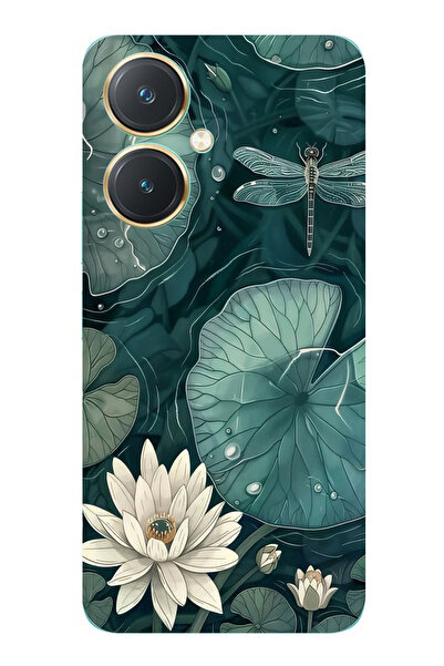 TechTree حافظة سيليكون متوافقة مع هاتف Vivo Y27 على شكل زهرة اللوتس والنيرسون...