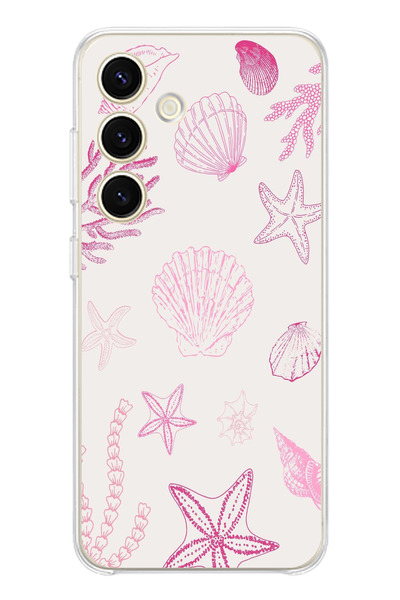 TechTree حافظة سيليكون متوافقة مع هاتف سامسونج جالاكسي S25 باللون الوردي ونجم...