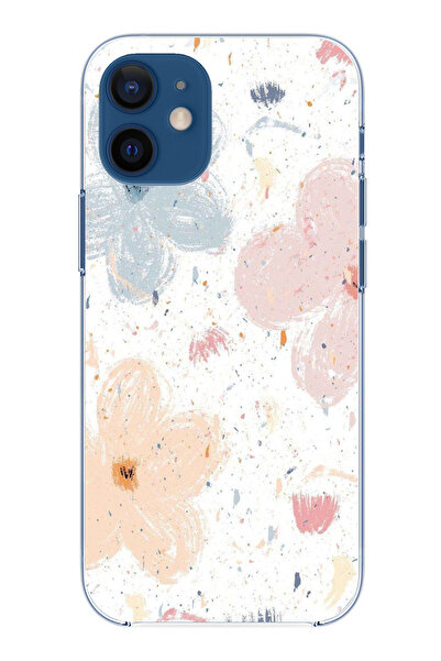 TechTree Printed Silicone Case with Pastel Abstract Flower and Stain Pattern ...
