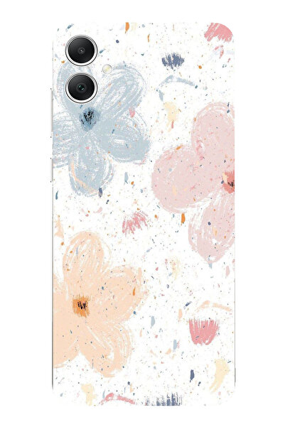 TechTree Printed Silicone Case Compatible with Samsung Galaxy A05 with Pastel Abstract Flower and Stain Pattern
