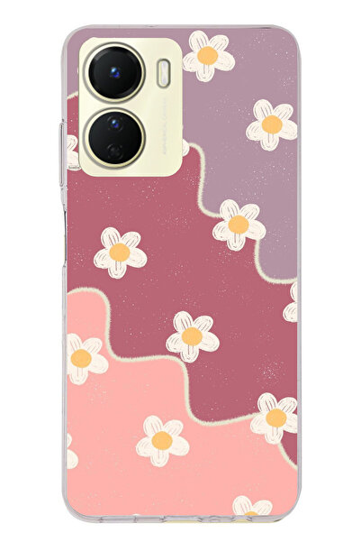 TechTree حافظة سيليكون متوافقة مع هاتف Vivo Y16 بلون الورد المجفف والليلك الم...