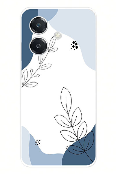 TechTree حافظة سيليكون متوافقة مع هاتف OPPO A3 ذات أشكال هادئة زرقاء وخطوط نب...