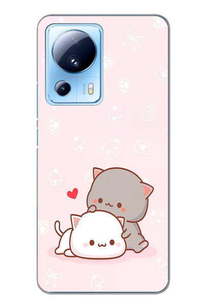 TechTree حافظة سيليكون متوافقة مع هاتف Xiaomi Mi 13 Lite، لطيفة وريموتية، مطبوع