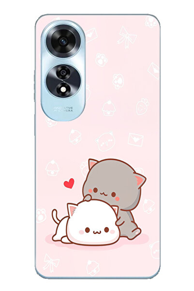 TechTree حافظة سيليكون متوافقة مع هاتف اوبو A60، لطيفة وريموتية، مطبوع