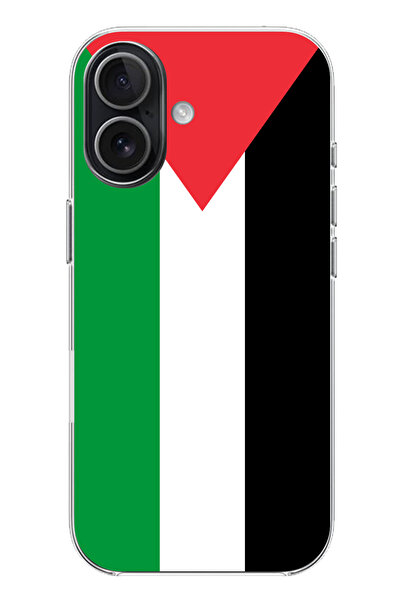 TechTree حافظة سيليكون متوافقة مع هاتف iPhone 17 تحمل علم فلسطين مطبوع