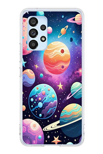 TechTree حافظة سيليكون مطبوع متوافقة مع هاتف سامسونج جالاكسي A53 بنمط الفضاء ...