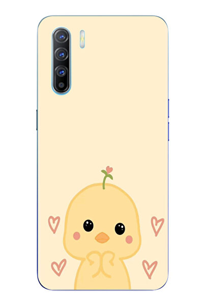 TechTree حافظة سيليكون مطبوع متوافقة مع هاتف اوبو رينو 3-A91 بنمط كتكوت لطيف ...