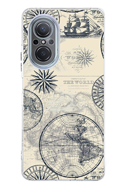 TechTree حافظة سيليكون متوافقة مع هاتف Huawei Nova 9 Se وقديمة الطراز وبوصلة ...