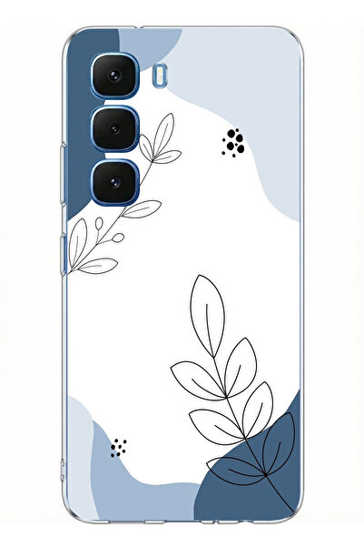 TechTree حافظة سيليكون متوافقة مع هاتف Infinix Hot 60-60i ذات أشكال هادئة زرق...