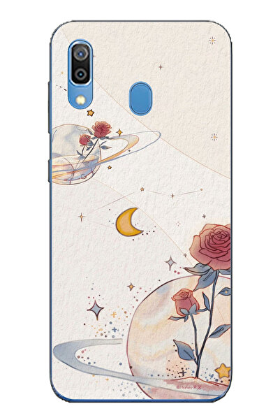 TechTree حافظة سيليكون متوافقة مع هاتف سامسونج جالاكسي A20-A30، بتصميم كوكب و...