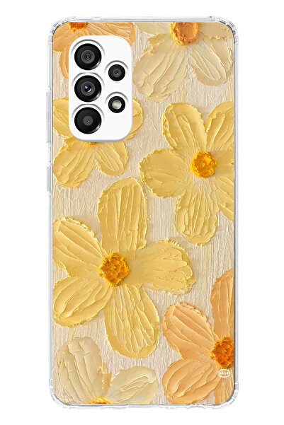 TechTree حافظة سيليكون متوافقة مع هاتف سامسونج جالاكسي A23 بلون أصفر ديزي مطبوع