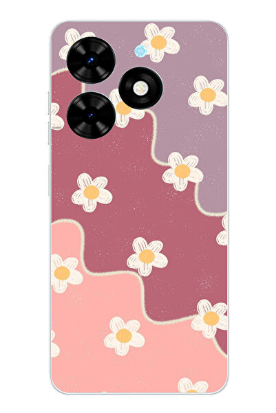 TechTree حافظة سيليكون متوافقة مع Tecno Spark Go 2024 بلون الورد المجفف والأر...