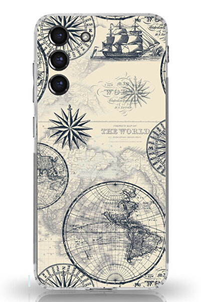 TechTree حافظة سيليكون متوافقة مع هاتف سامسونج جالاكسي S21 FE وخرائط العالم ا...