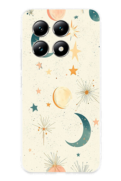 TechTree حافظة سيليكون متوافقة مع هاتف Xiaomi Mi 14T PRO ذات خلفية كريمية وقم...