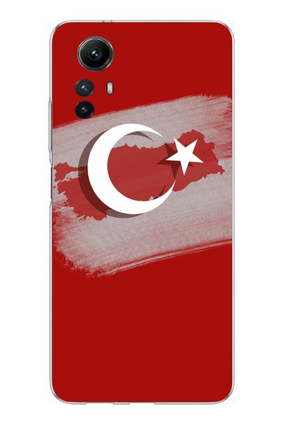 TechTree حافظة سيليكون متوافقة مع هاتف Redmi Note 12S مع خريطة تركيا وعلم ترك...