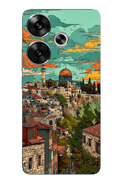 TechTree حافظة سيليكون متوافقة مع POCO F6 من فلسطين الحرة وقبة الصحراء مطبوع