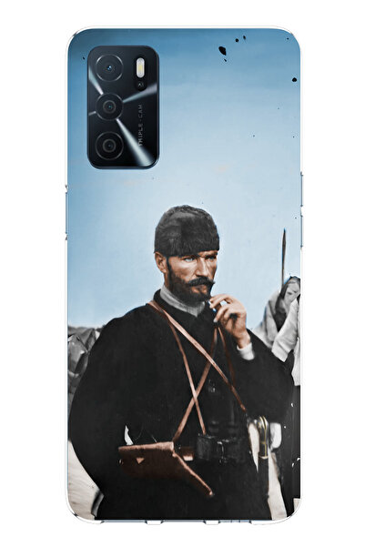 TechTree حافظة سيليكون متوافقة مع هاتف أوبو A16 من أتاتورك سيهيفيدي مطبوع