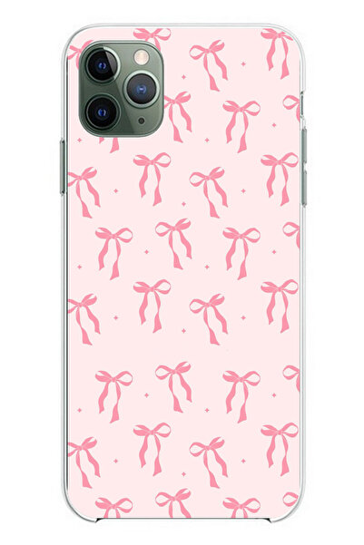 TechTree iPhone 11 Pro Max Compatible Soft Pink Bow Patterned Printed Silicon...