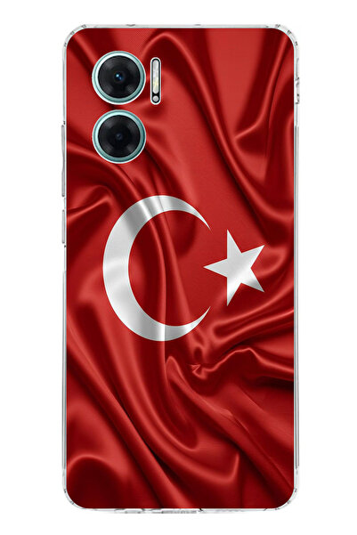 TechTree Redmi Note 11E Compatible Turkish Flag Printed Silicone Case