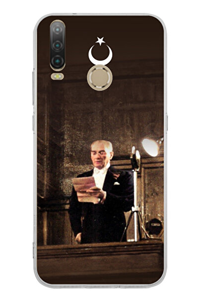 TechTree حافظة من السيليكون متوافقة مع جهاز General Mobile GM 10 Atatürk First Speech B مطبوع