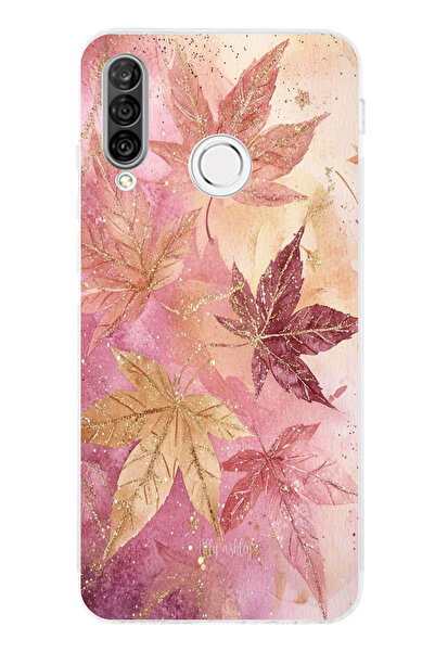 TechTree حافظة سيليكون متوافقة مع هاتف هواوي P30 لايت باللونين الوردي والبورج...