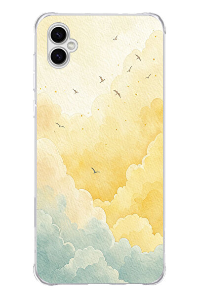 TechTree حافظة سيليكون متوافقة مع هاتف سامسونج جالاكسي A04 باللونين الأصفر وا...