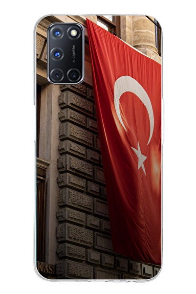 TechTree حافظة سيليكون متوافقة مع هاتف OPPO A52-A72-92 على شكل العلم التركي م...