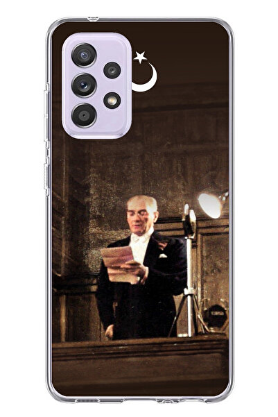 TechTree حافظة سيليكون متوافقة مع هاتف سامسونج جالاكسي A72 من أتاتورك إيرست ميكليس بولتشام B مطبوع