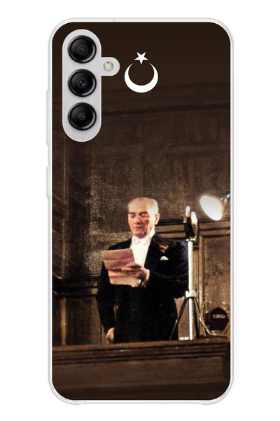 TechTree حافظة سيليكون متوافقة مع هاتف سامسونج جالاكسي A14 من أتاتورك إيرست ميكليس بولتش مطبوع