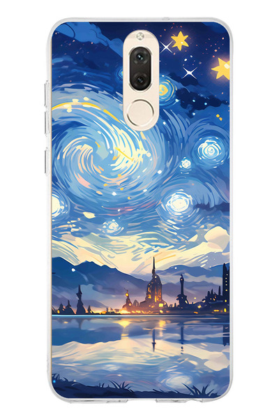 TechTree حافظة سيليكون متوافقة مع هاتف هواوي ميت 10 لايت، تصميم السماء المرصع...