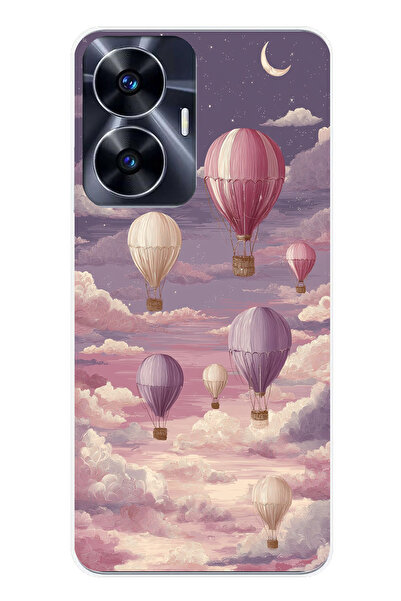 TechTree حافظة سيليكون مطبوعة متوافقة مع هاتف Realme C55 بطبعة السماء الأرجوا...