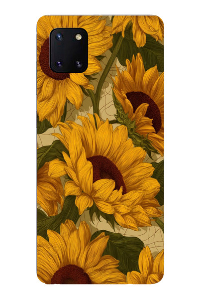 TechTree Samsung Galaxy Note 10 Lite Uyumlu Altın Sarısı Ayçiçeği Bahçesi Bas...
