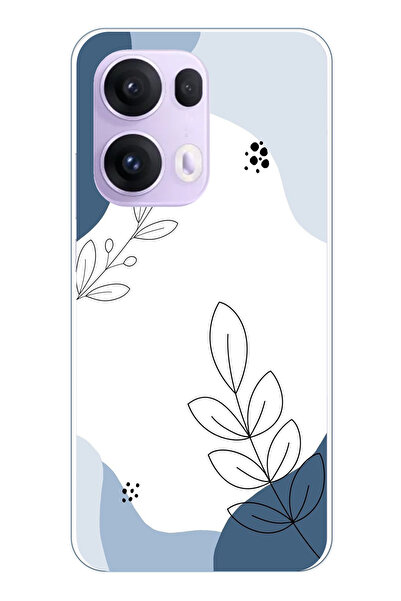 TechTree حافظة سيليكون متوافقة مع هاتف OPPO Reno 13 PRO ذات أشكال هادئة زرقاء...