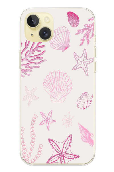 TechTree حافظة سيليكون متوافقة مع هاتف iPhone 15 PLUS باللون الوردي وStarfish...