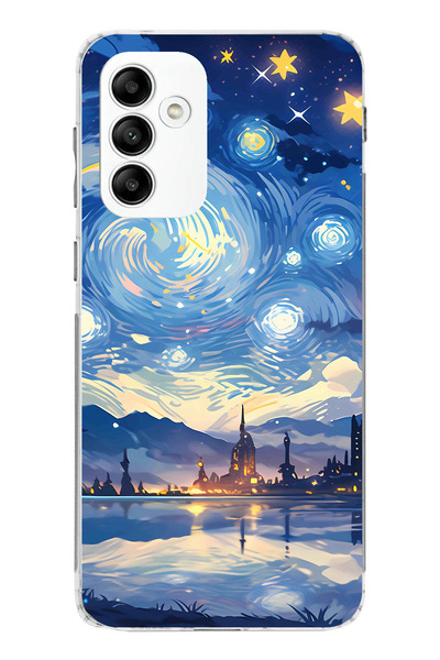 TechTree حافظة سيليكون متوافقة مع هاتف سامسونج جالاكسي A05s بتصميم السماء الم...