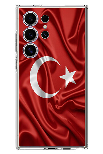 TechTree حافظة سيليكون متوافقة مع هاتف سامسونج جالاكسي S24 ULTRA بعلم تركيا م...