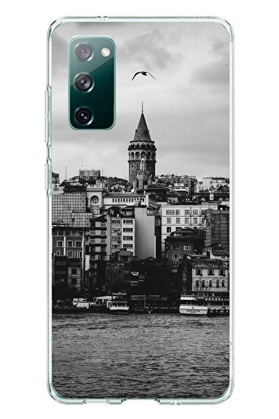 TechTree جراب سيليكون متوافق مع هاتف Samsung Galaxy S20 FE مع مناظر برج جالاتا والبحر مطبوع